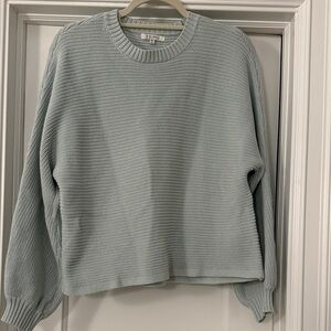 Z Supply Soft Blue/ Pale Mint Crew Neck Sweater